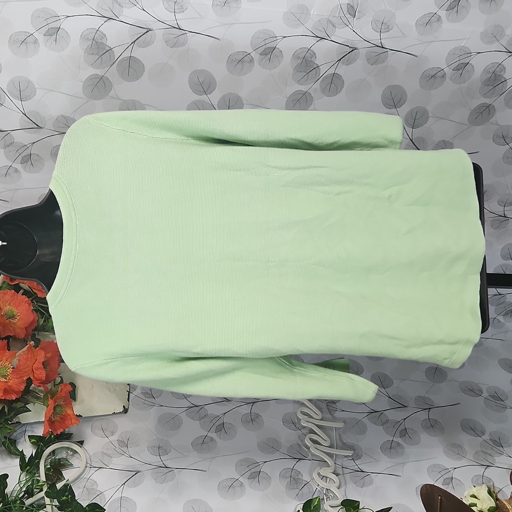 NWT Talbots Petite Mint Green Button-Sleeve Sweater - Size Large Petite (PL) - Picture 6 of 10